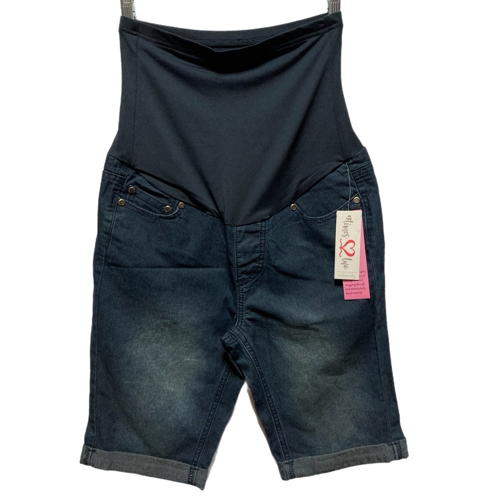 NWT Maternity Times Two size Small bermuda shorts rolled hem 5 pocket 12035 - Picture 1 of 6